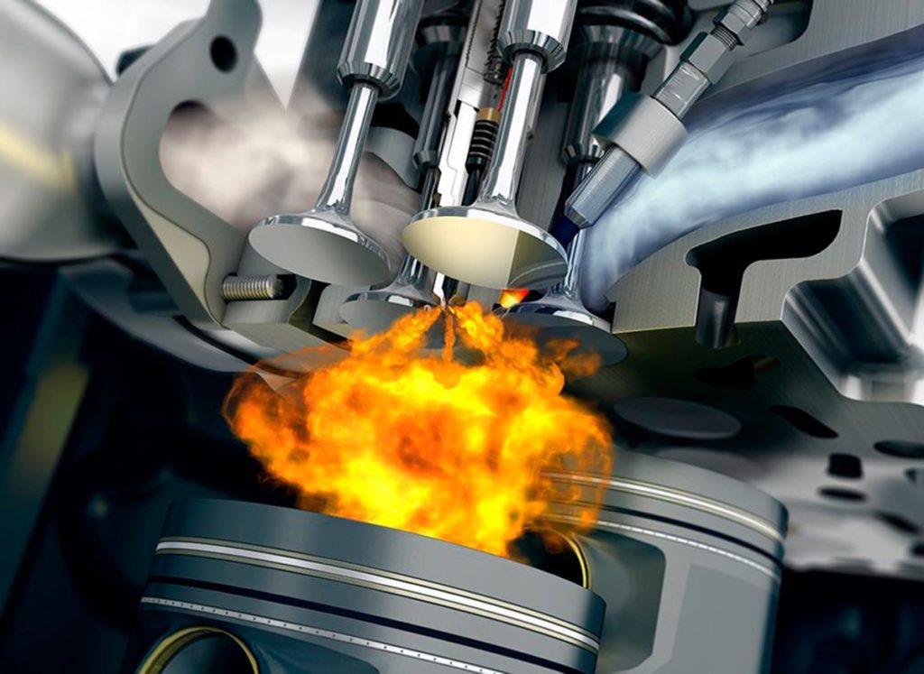 En los motores diésel la mezcla de aire y combustible arde debido a las elevadas presiones y temperaturas que hay en el cilindro.